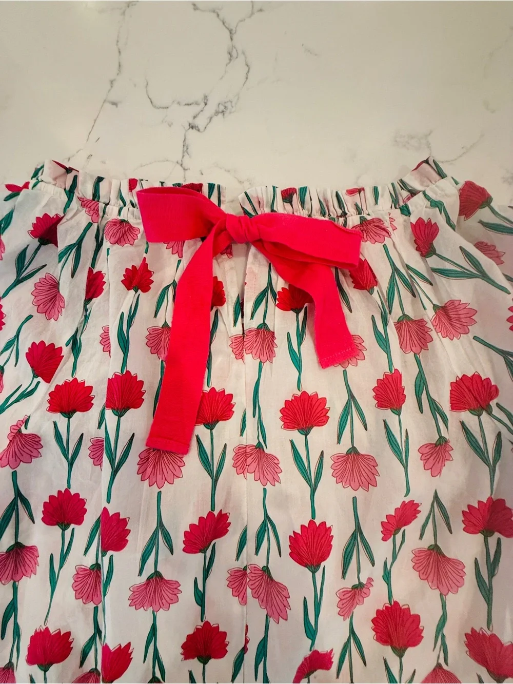 J. Crew White Blouse with Pink & Red Floral Print size S